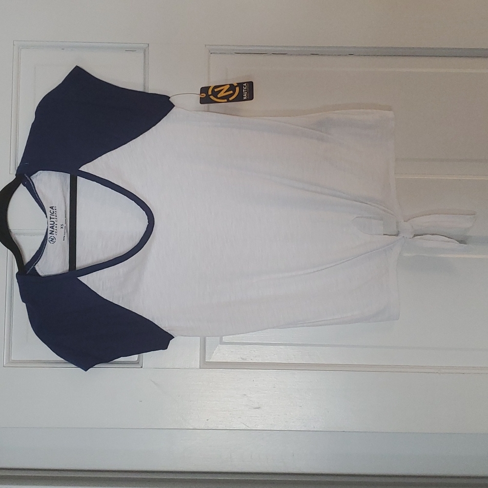 NWT nautica tie front t-shirt